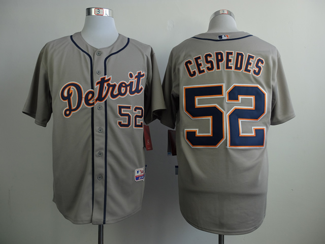 Men Detroit Tigers #52 Cespedes Grey MLB Jerseys->detroit tigers->MLB Jersey